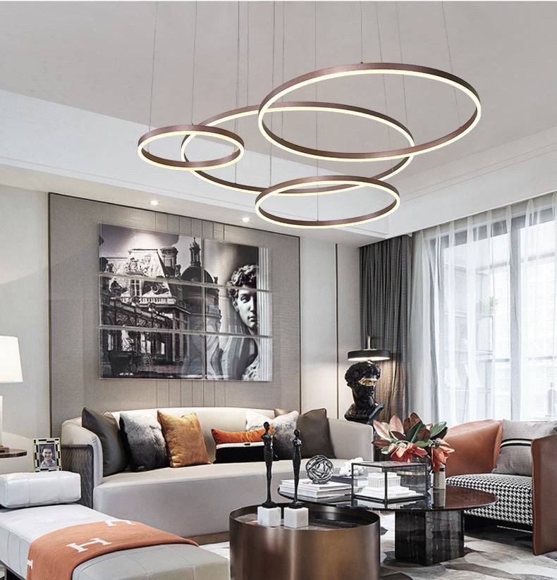 Cafe Brown Crown LED Chandelier